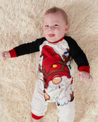 Christmas Family Matching Santa Print Raglan Sleeves Pajamas Sets with Christmas Socks (SGS Certied Safety) Red