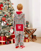 Onesies Pajamas Matching Christmas Outfits Candy Cane Pattern (Glow in the Dark) with Christmas Socks Black