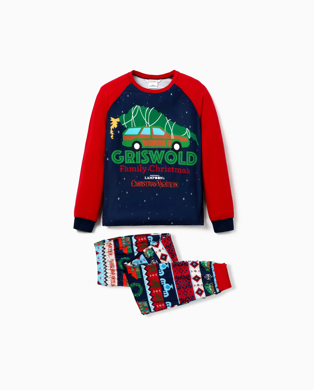 Christmas Vacation Family Matching Character Print Pajamas Sets with Christmas Socks