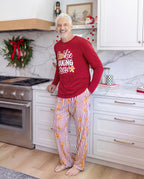 Family Matching Christmas Pajamas Gingerbread Print Red