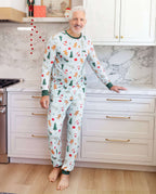 Matching Family Christmas Pajamas Gingerbread & Christmas Tree Bamboo Green