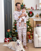 Family Matching Christmas Pajamas Fair Isle Print Cotton Khaki