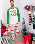 Matching Family Christmas Pajamas Gingerbread Print Green