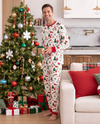 Family Matching Christmas Pajamas Collared Bamboo Xmas Tree Print