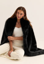 Women’s Long Faux Fur Coat with Side Pockets