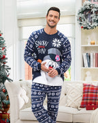 Frosty The Snowman Christmas Fleece with Snowflake Print Pajamas Sets with Christmas Socks