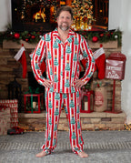 Christmas Family Matching Trees Print Stripes Long-sleeve Pajamas Sets with Christmas Socks Red