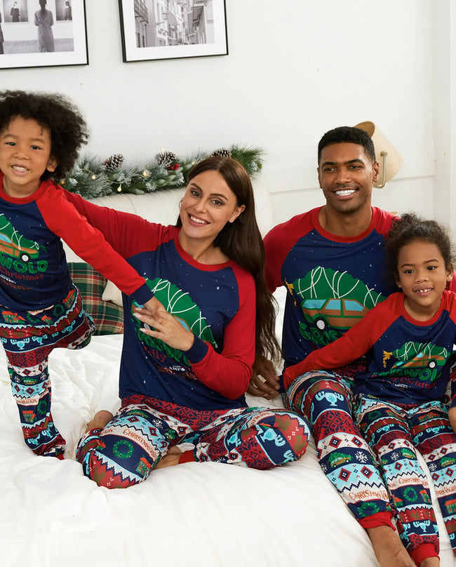 Christmas Vacation Family Matching Character Print Pajamas Sets with Christmas Socks Hover Image