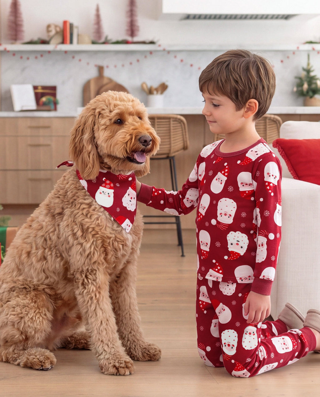 Family Matching Christmas Pajamas Dear Santa Print Red