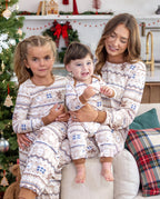 Family Matching Christmas Pajamas Fair Isle Print Cotton Khaki
