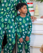 Family Matching Christmas Pajamas Christmas Tree Print Bamboo Green