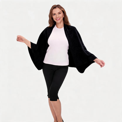 100% Merino Wool Convertible Wrap | 3-Way Cardigan, Shawl & Scarf
