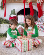 Matching Family Christmas Pajamas Gingerbread Print Green