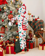 Christmas Family Matching Pajamas with 3D Design Onesie PJS with Christmas Socks Multi-color