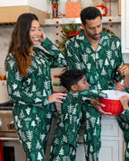 Family Matching Christmas Pajamas Christmas Tree Print Dark Green