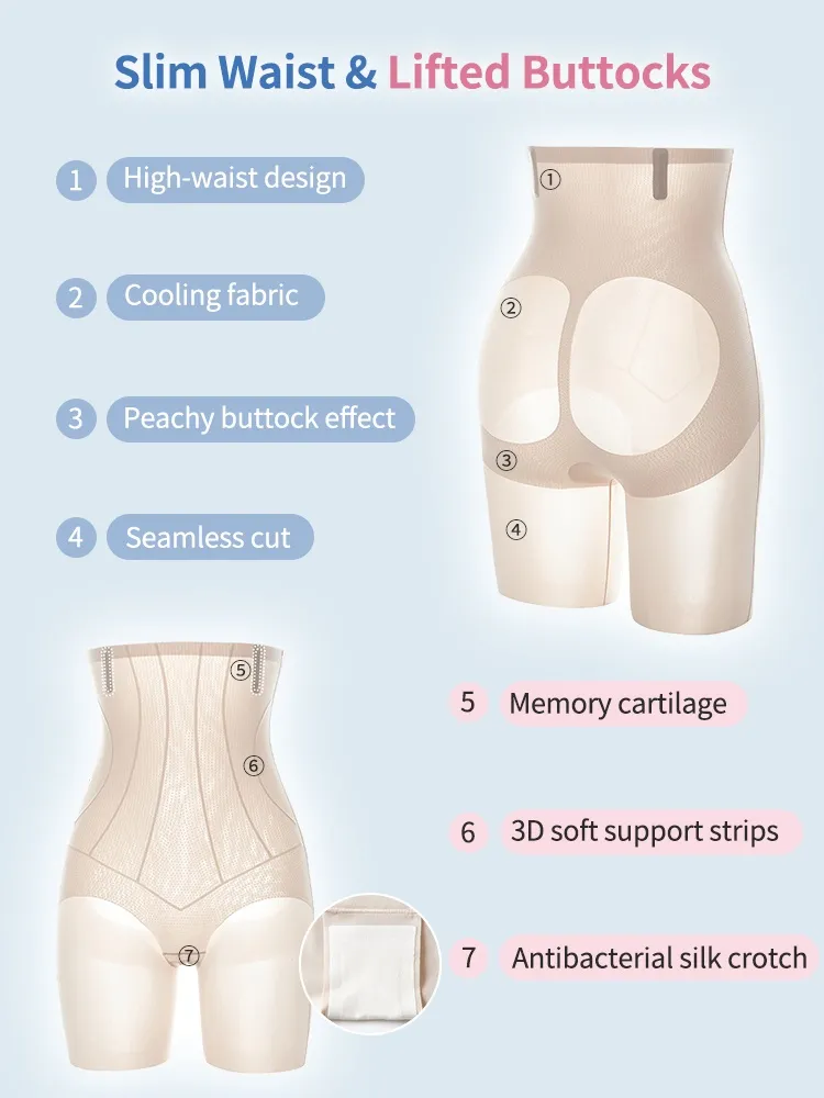 VEIMIA Seamless Shapewear Shorts With High-waisted Shaping & Tummy Control, Fitted Without Rolled Edges