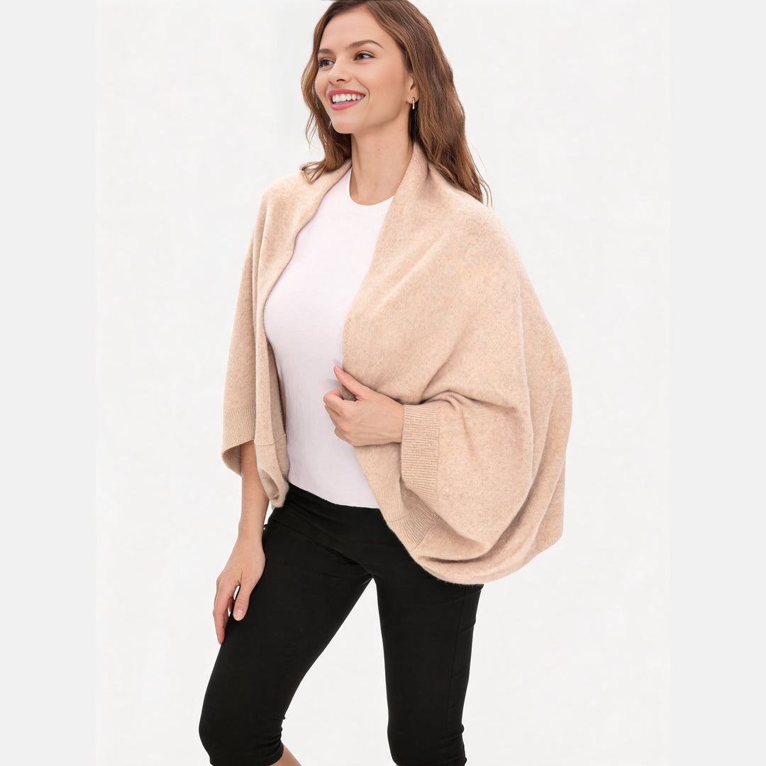 100% Merino Wool Convertible Wrap | 3-Way Cardigan, Shawl & Scarf