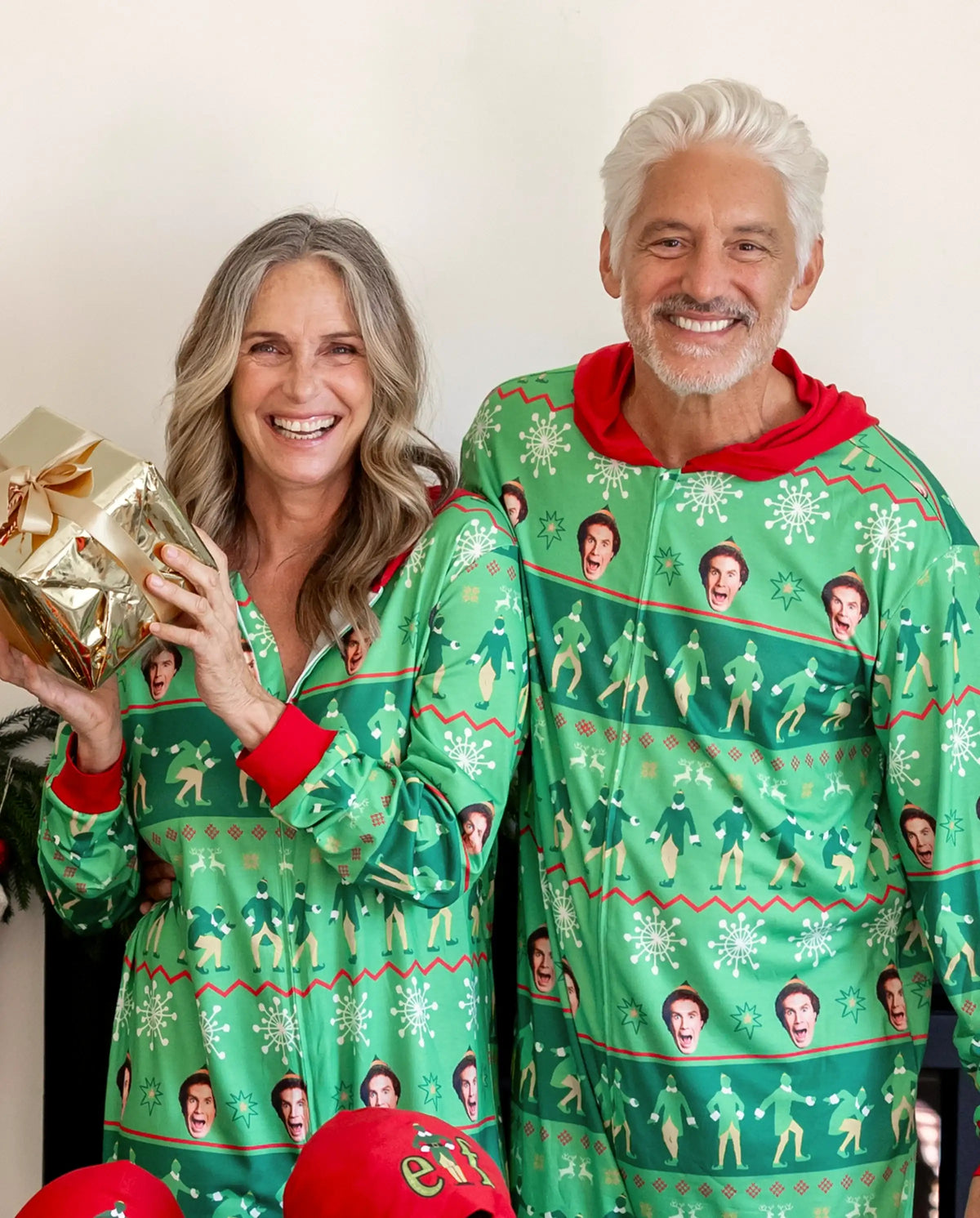 ELF Christmas Family Matching Fair Isle Pattern Hooded Pajamas Green