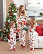 Family Matching Christmas Pajamas Reindeer & Christmas Tree Print Fleece