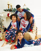Matching Family Christmas Pajamas Snowman Print Colorblock