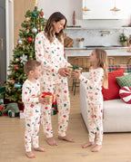 Matching Family Christmas Pajamas Gingerbread & Christmas Tree Print Cotton