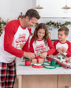 Matching Family Christmas Pajamas Gingerbread & Plaid Print Red