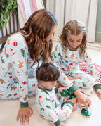 Matching Family Christmas Pajamas Gingerbread & Christmas Tree Bamboo Green
