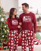 Family Matching Christmas Pajamas Dear Santa Print Red