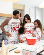 Family Matching Christmas Pajamas Gingerbread Print Brown