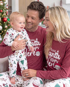 Family Matching Christmas Pajamas Santa & Christmas Tree Print Red