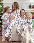 Family Matching Christmas Pajamas Christmas Village Print White