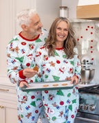 Family Matching Christmas Pajamas Santa & Christmas Tree Print Green