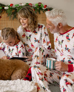 Christmas Matching Family Pajamas Set Various Dog Print PJS with Christmas Socks Apricot