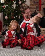 Christmas Family Matching Santa Print Raglan Sleeves Pajamas Sets with Christmas Socks (SGS Certied Safety) Red