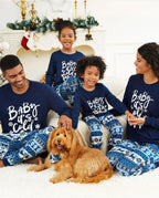 Family Matching Christmas Pajamas Baby It's Cold Outside Print Blue