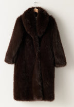 Women’s Long Faux Fur Coat with Side Pockets