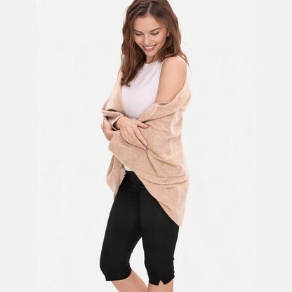 100% Merino Wool Convertible Wrap | 3-Way Cardigan, Shawl & Scarf
