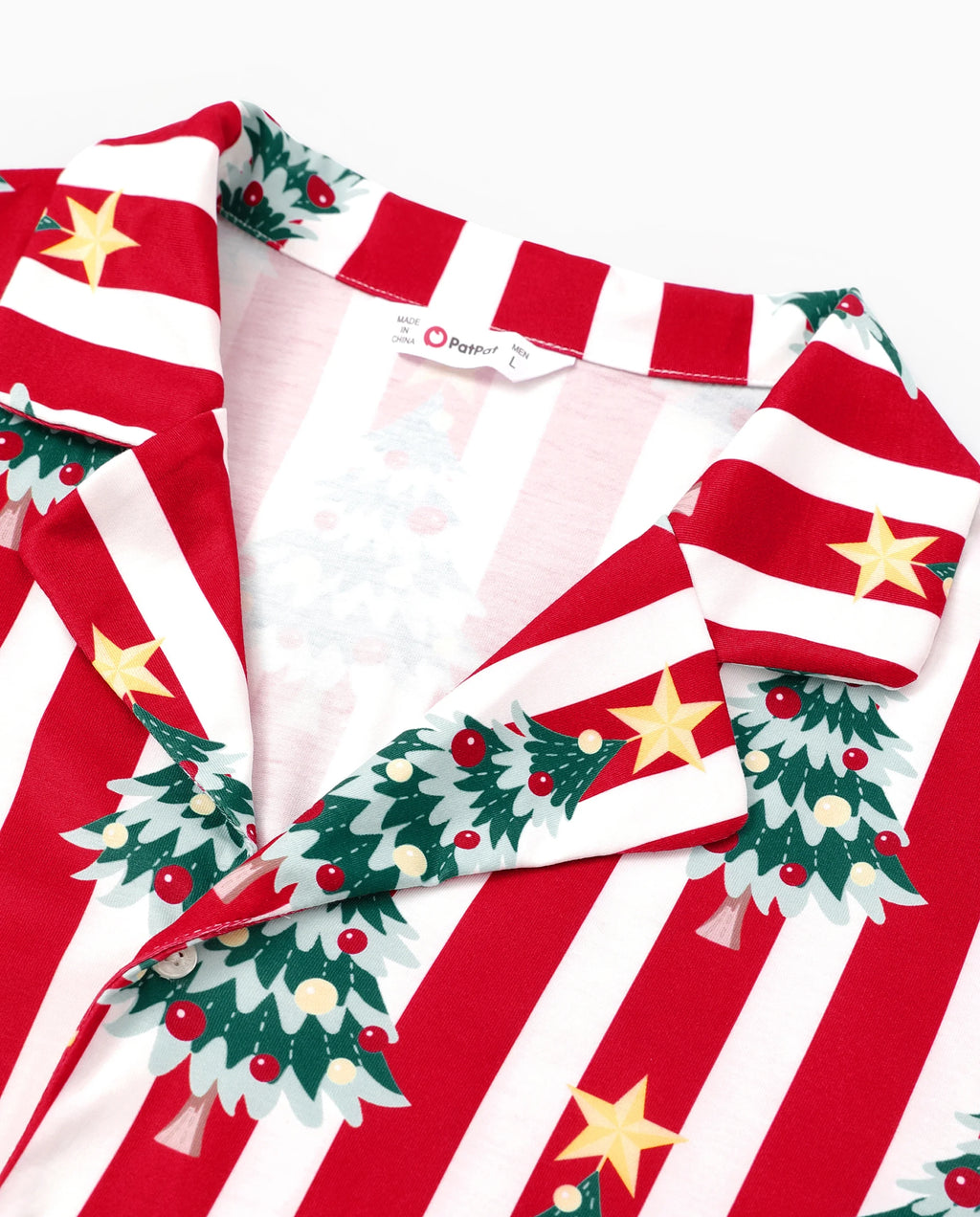 Christmas Family Matching Trees Print Stripes Long-sleeve Pajamas Sets with Christmas Socks Red