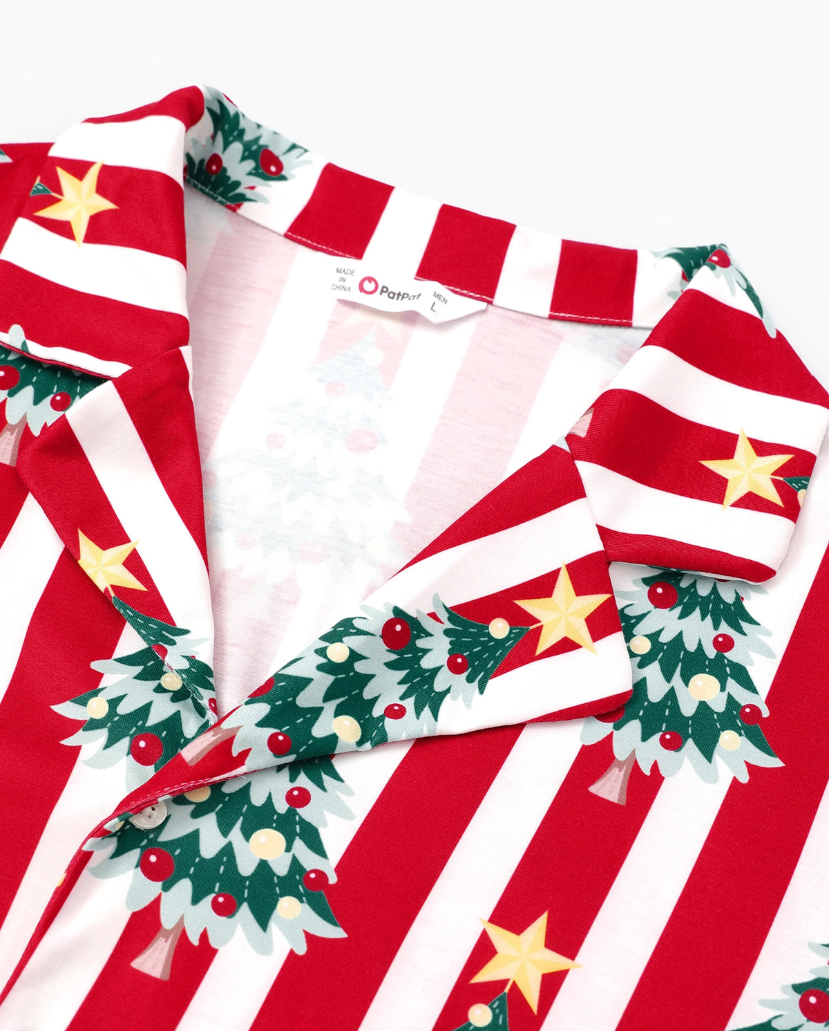 Christmas Family Matching Trees Print Stripes Long-sleeve Pajamas Sets with Christmas Socks Red