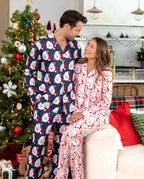 Matching Family Christmas Pajamas Mug & Santa Print Multicolor