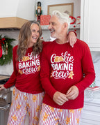 Family Matching Christmas Pajamas Gingerbread Print Red