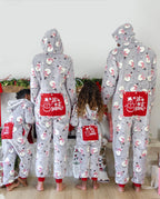 Family Matching Christmas Pajamas Snowman Print Coral Fleece Gray Christmas Onesie