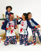 Matching Family Christmas Pajamas Snowman Print Colorblock
