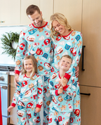 Family Matching Christmas Pajamas Mug & Gingerbread Print Blue