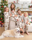 Matching Family Christmas Pajamas Woodland Print Beige
