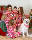 Family Matching Christmas Pajamas Fair Isle Print Collared Red