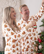 Matching Family Christmas Pajamas Gingerbread House Print Brown