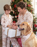 Matching Family Christmas Pajamas Letters to Santa Satin Cream