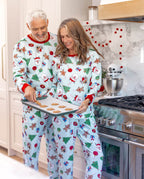 Family Matching Christmas Pajamas Santa & Christmas Tree Print Green