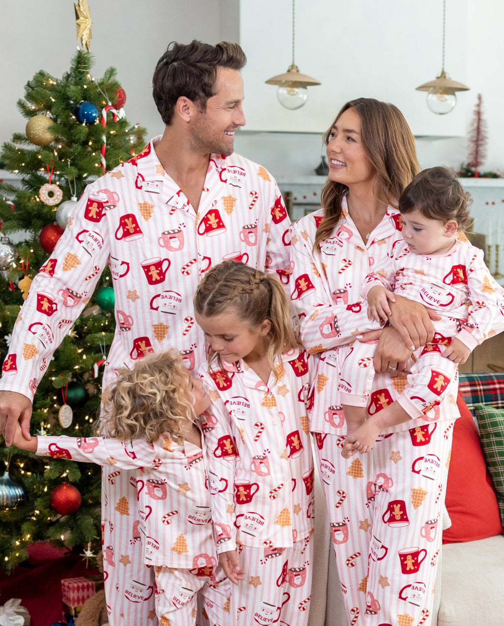Family Matching Christmas Pajamas Mug Print Pink